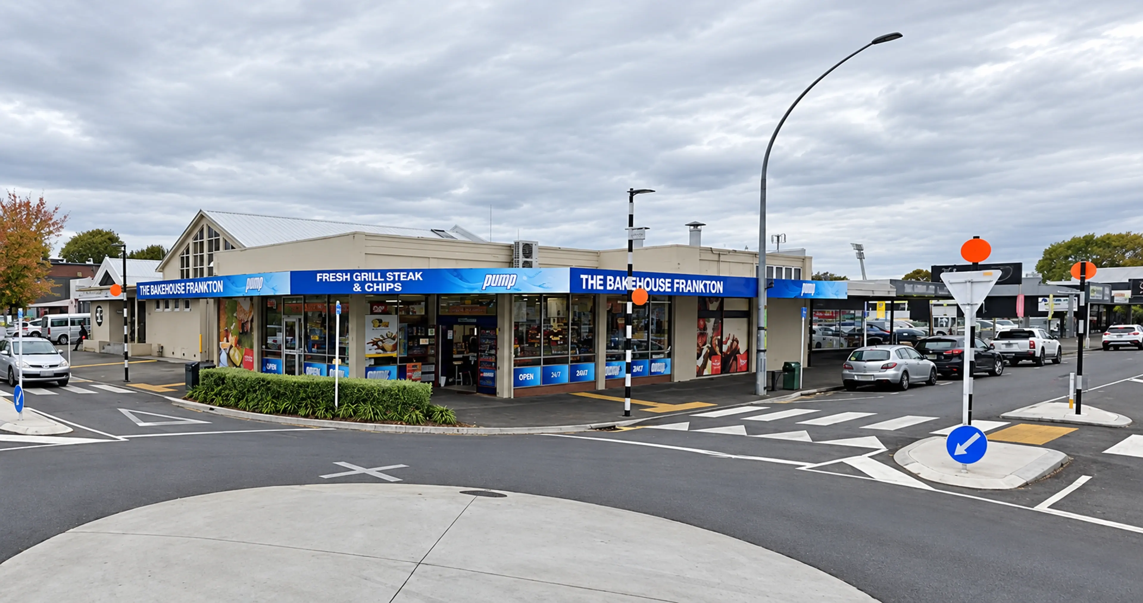 Street-corner view of 90 Commerce Street, Frankton